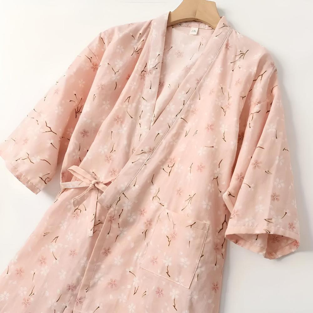 SanaFlora Cotton Robe – Light Grace for Quiet Mornings