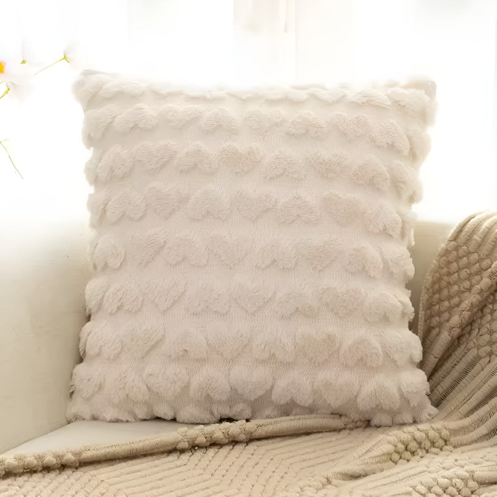 Amoura Plush Cushion Cover – Heart-Shaped Velvet Elegance