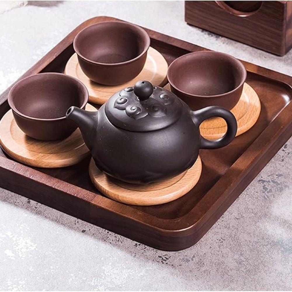 Kanzashi Japanese-Style Wooden Coaster 6pcs Set