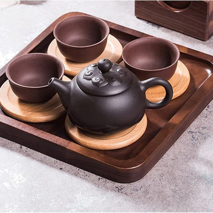 Kanzashi Japanese-Style Wooden Coaster 6pcs Set