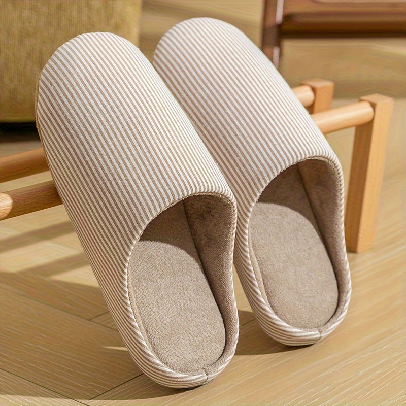 Lunare House Slippers – Minimalist Striped Indoor Comfort