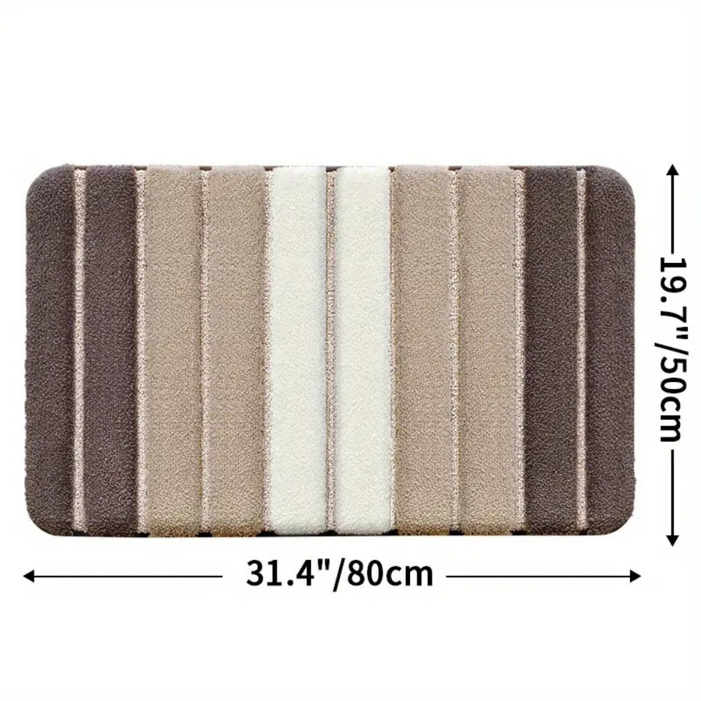 LumaStripe Bath Mat – Soft Structure for Serene Steps