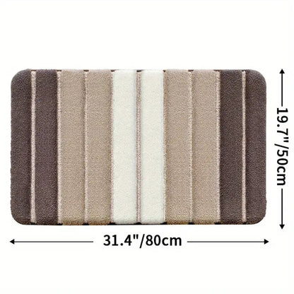 LumaStripe Bath Mat – Soft Structure for Serene Steps