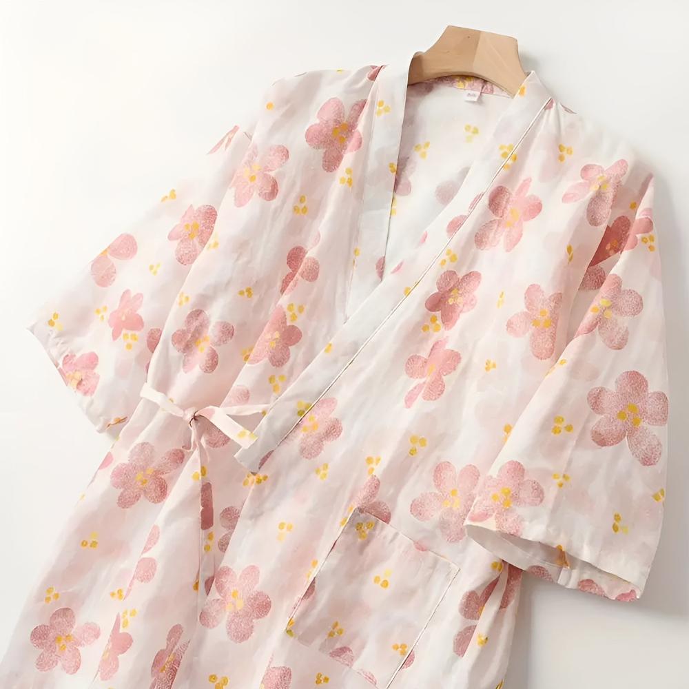 SanaFlora Cotton Robe – Light Grace for Quiet Mornings