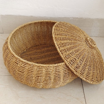 MoriDome Handwoven Rattan Lidded Basket