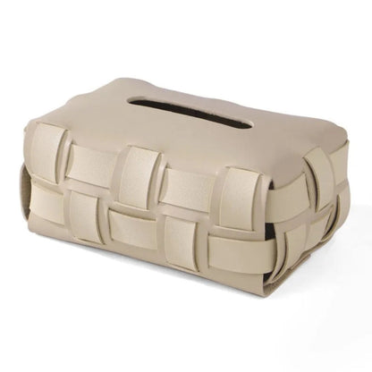 WeaveLux Vegan Leather Tissue Holder – Calm Elegance with a Touch of Texture