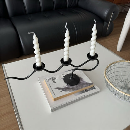 Kazan Iron Candle Holder – Twisted Sculptural Form
