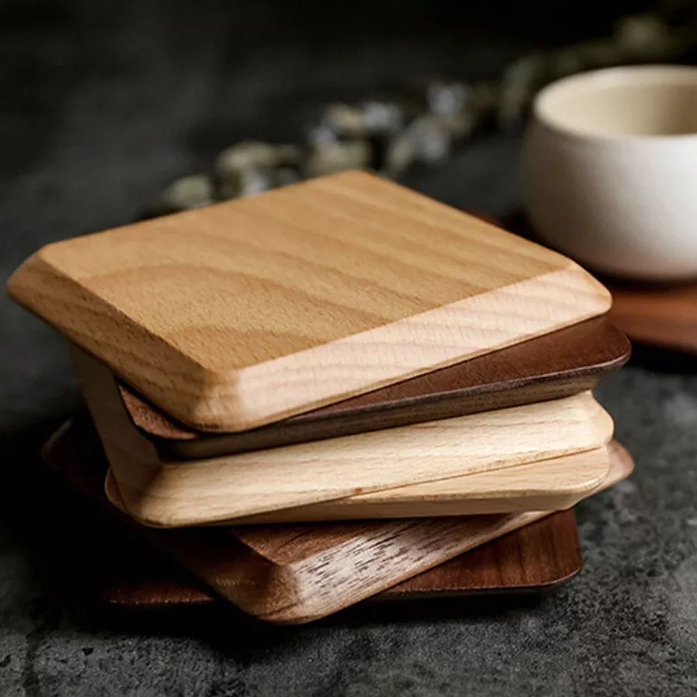 Tsubaki Handcrafted Wooden Coaster 6pcs Set
