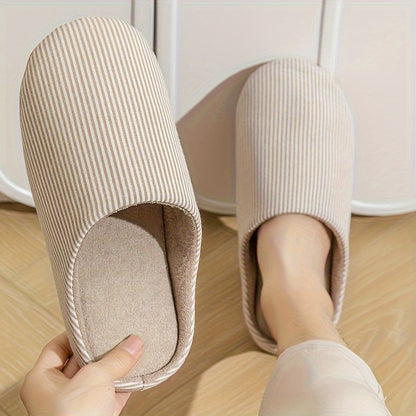 Lunare House Slippers – Minimalist Striped Indoor Comfort