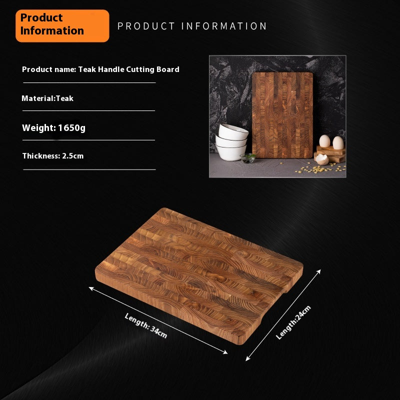 GrainBlock Teak Board – Thick Teak Wood Chopping & Serving Surface