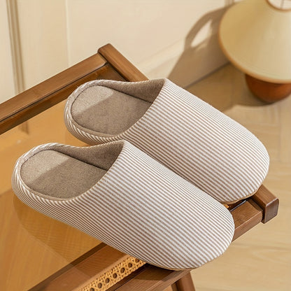 Lunare House Slippers – Minimalist Striped Indoor Comfort