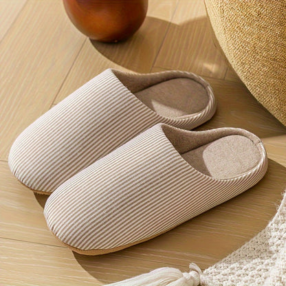 Lunare House Slippers – Minimalist Striped Indoor Comfort