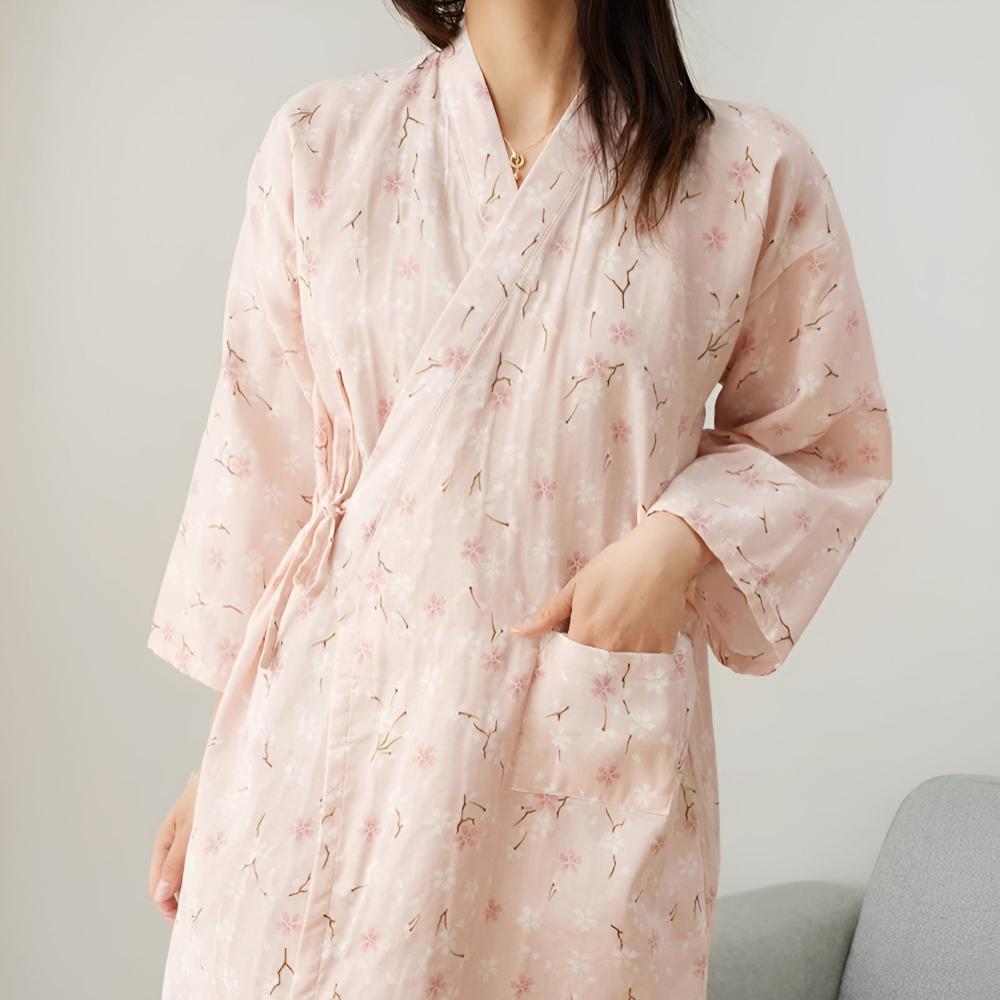 SanaFlora Cotton Robe – Light Grace for Quiet Mornings