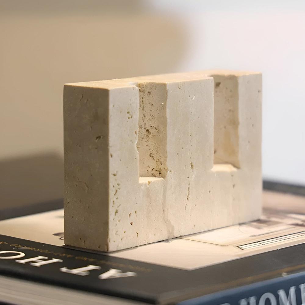 Ishi Stone Candle Stand – Timeless Glow in Sculptural Form