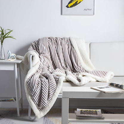 Yuki Stripe Sherpa Blanket – Soft Stripes for Serene Comfort