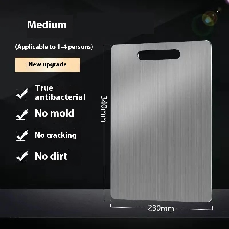 CleanEdge Steel Cutting Board – Double-Sided Antibacterial Prep Surface for Modern Kitchens