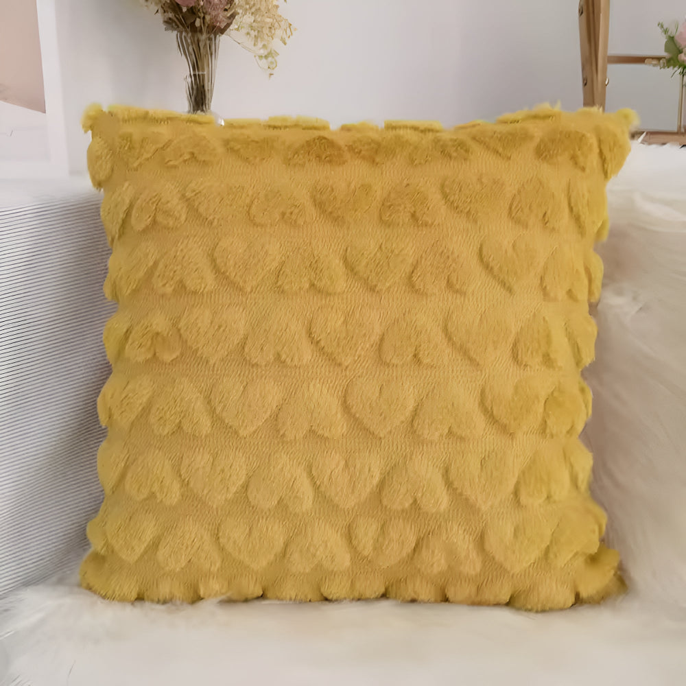 Amoura Plush Cushion Cover – Heart-Shaped Velvet Elegance