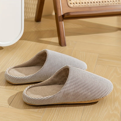 Lunare House Slippers – Minimalist Striped Indoor Comfort