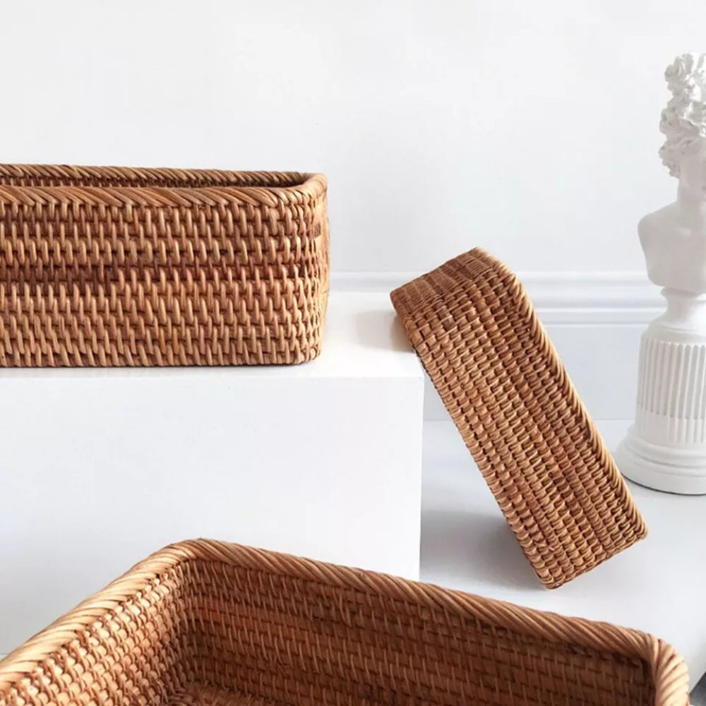 WillowFrame Hand-Woven Rattan Storage Basket