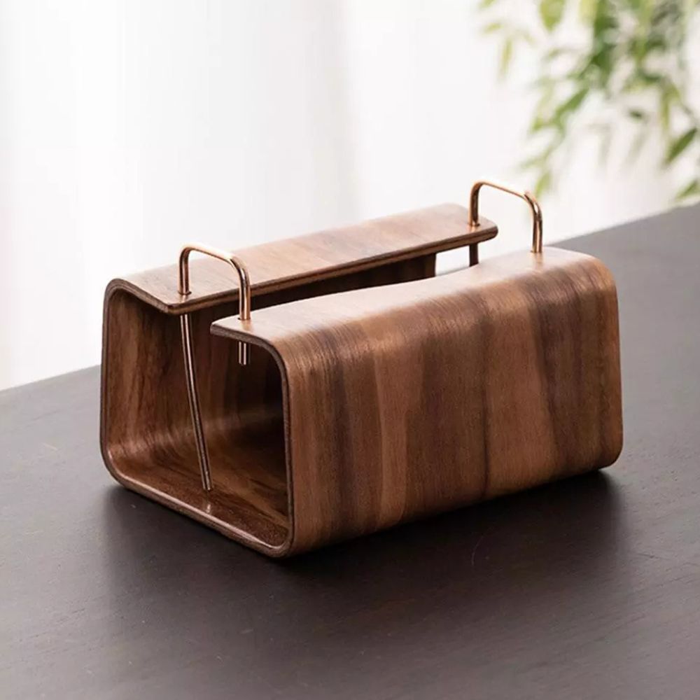 LumiWood Brass Tissue Holder – Refined Warmth for Calm, Elegant Spaces
