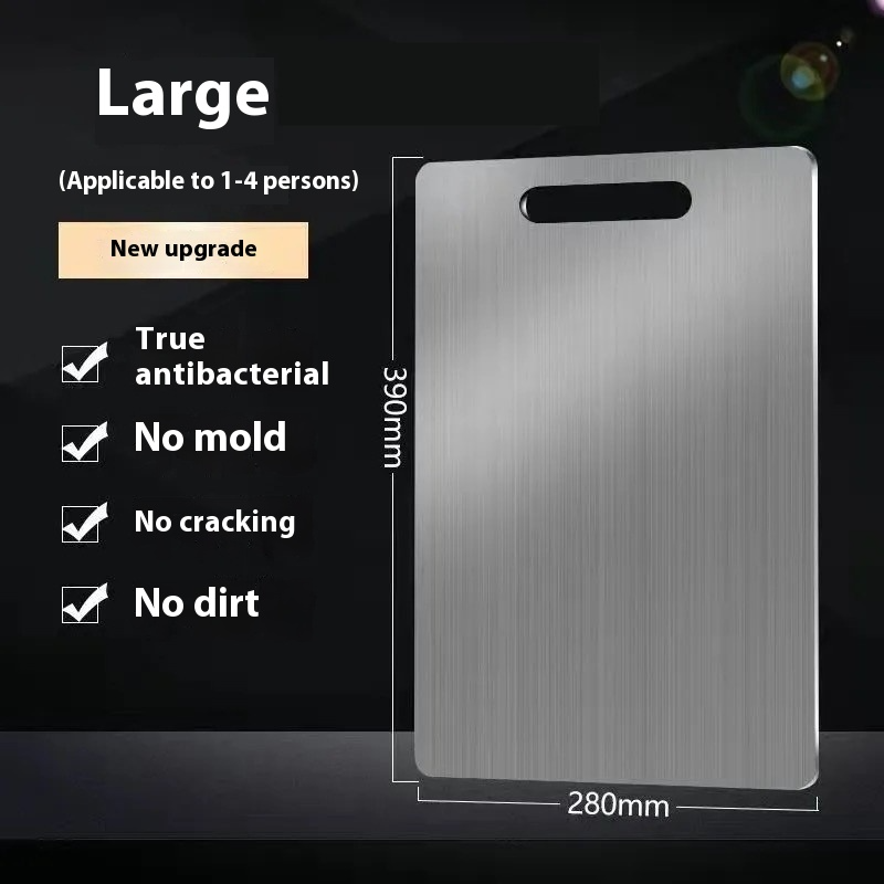 CleanEdge Steel Cutting Board – Double-Sided Antibacterial Prep Surface for Modern Kitchens