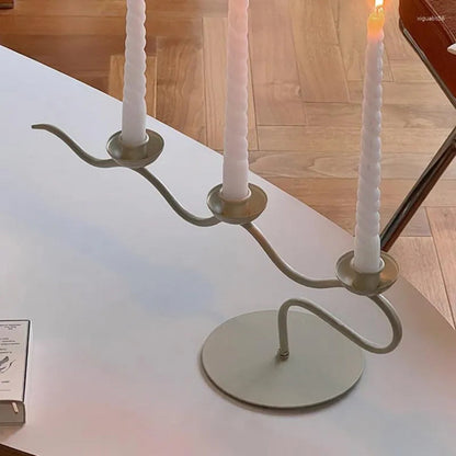 Kazan Iron Candle Holder – Twisted Sculptural Form