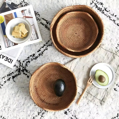 BreezeWeave Hand-Woven Rattan Basket