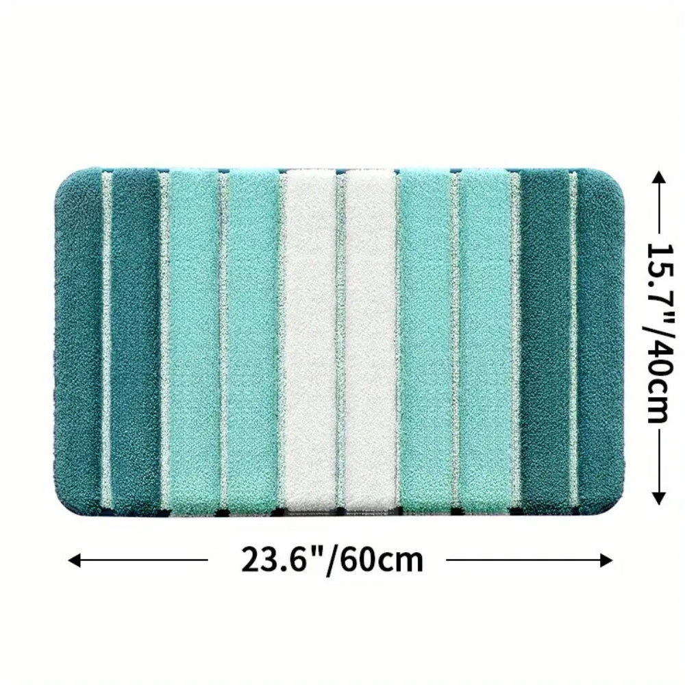 LumaStripe Bath Mat – Soft Structure for Serene Steps