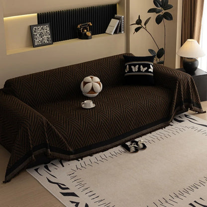 Hishika Chevron Tassel Sofa Cover
