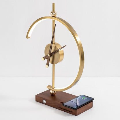 NokoriLight Desk Companion – Luxury Lamp, Clock & Wireless Charger
