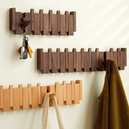 Compose Wall Hook Rack – Piano-Inspired Wooden Design
