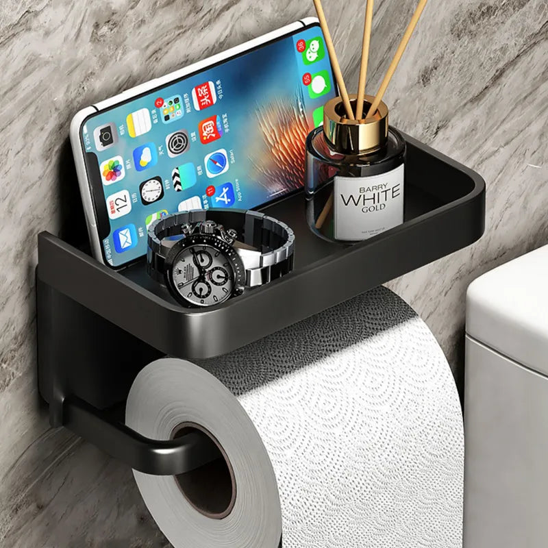 LineaLedge Toilet Roll Holder – Modern Dispenser with Sleek Storage Shelf
