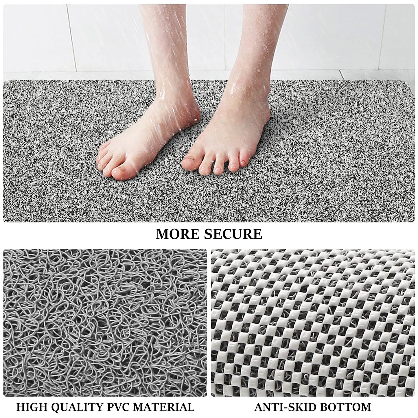 SteadyMat Shower Pad – Non-Slip Bathroom Mat with Clean Lines & Quick-Drain Design