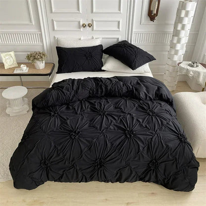 FloraLoom Ruffle Duvet Set – Soft-Stitched Floral Quilt Cover