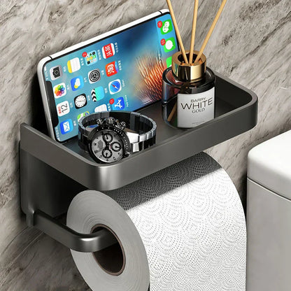 LineaLedge Toilet Roll Holder – Modern Dispenser with Sleek Storage Shelf