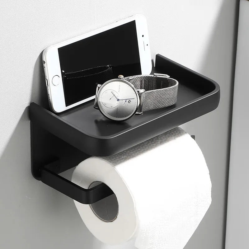 LineaLedge Toilet Roll Holder – Modern Dispenser with Sleek Storage Shelf