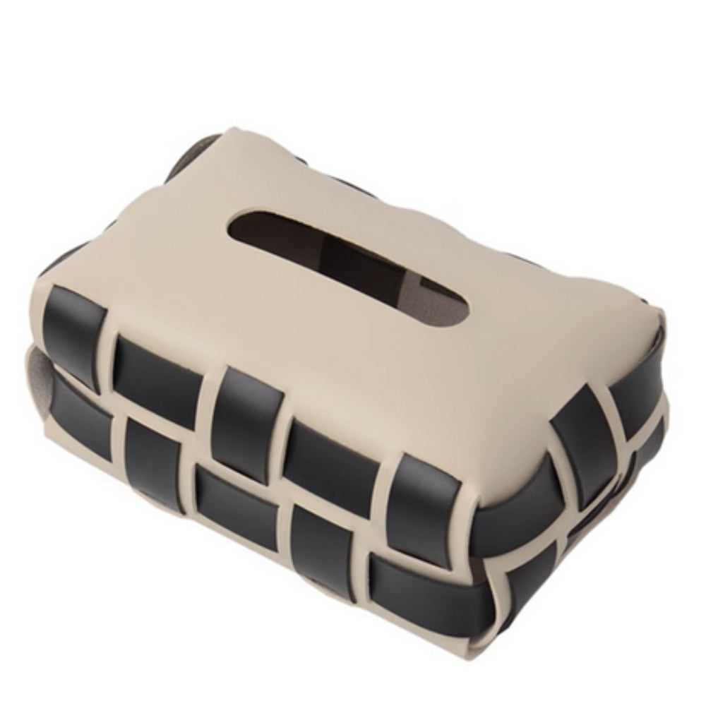 WeaveLux Vegan Leather Tissue Holder – Calm Elegance with a Touch of Texture