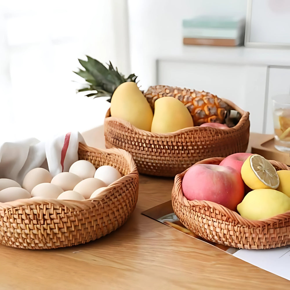 BreezeWeave Hand-Woven Rattan Basket