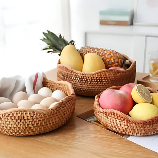 BreezeWeave Hand-Woven Rattan Basket