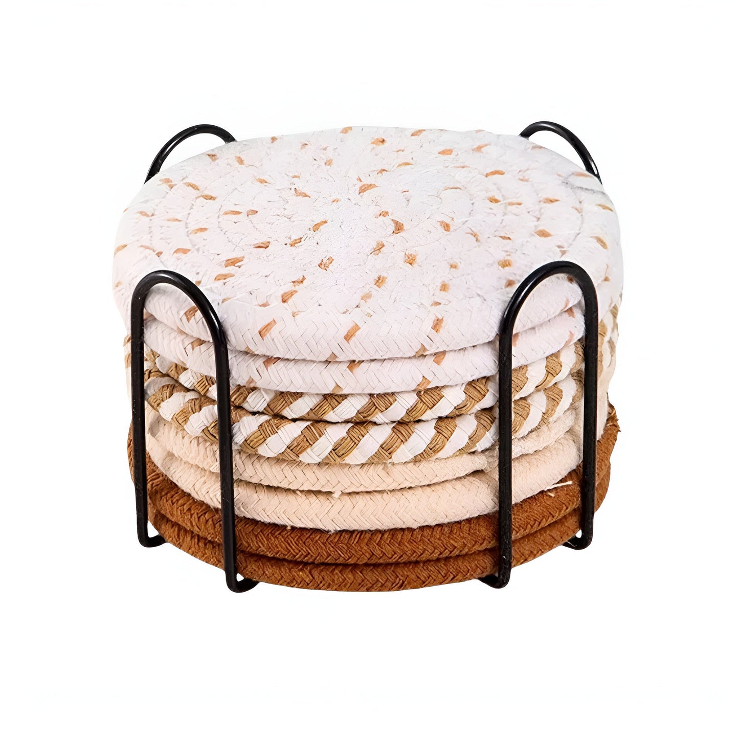 Asa Woven Rattan Coaster 8Pcs Set