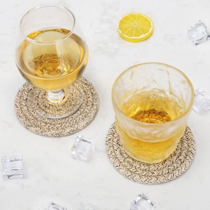 Asa Woven Rattan Coaster 8Pcs Set