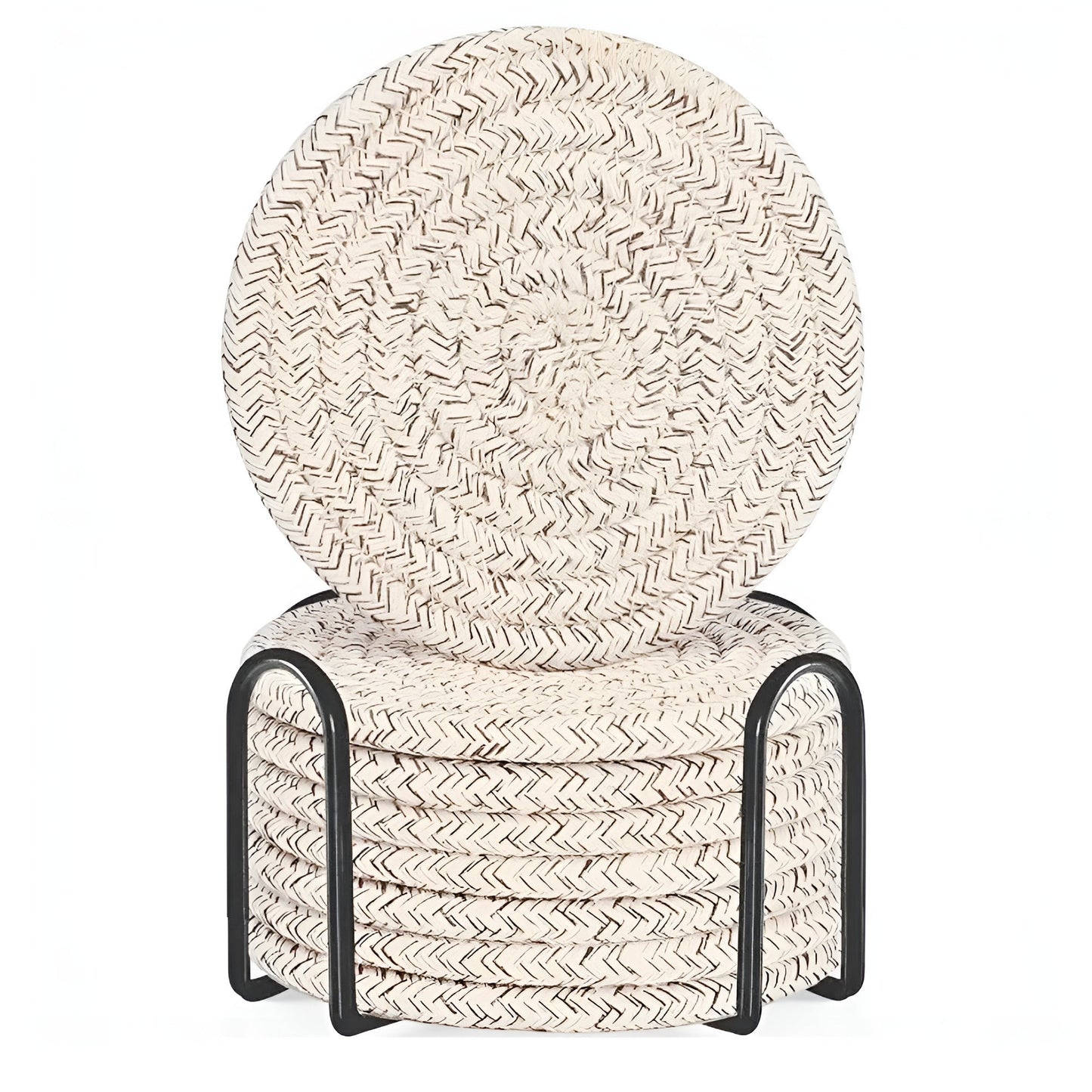 Asa Woven Rattan Coaster 8Pcs Set