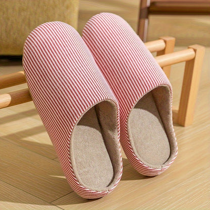 Lunare House Slippers – Minimalist Striped Indoor Comfort