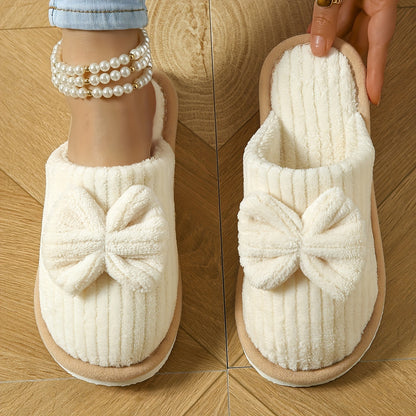 Céline Winter Slippers – Women's Fleece-Lined Bow Comfort