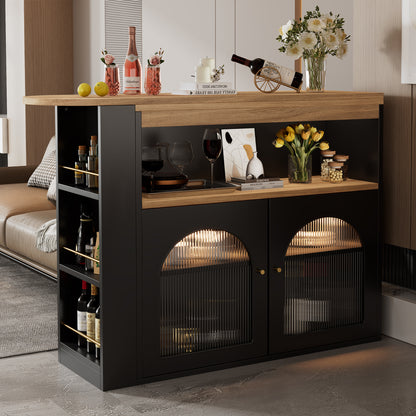Extendable Kitchen Island Table with Storage and LED Light product detail photo in kitchen