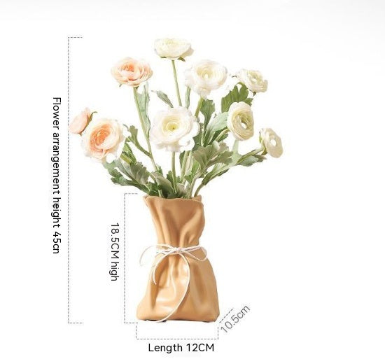 Ceramic Bag Vase – Sculptural Stoneware Inspired by a Paper Bag