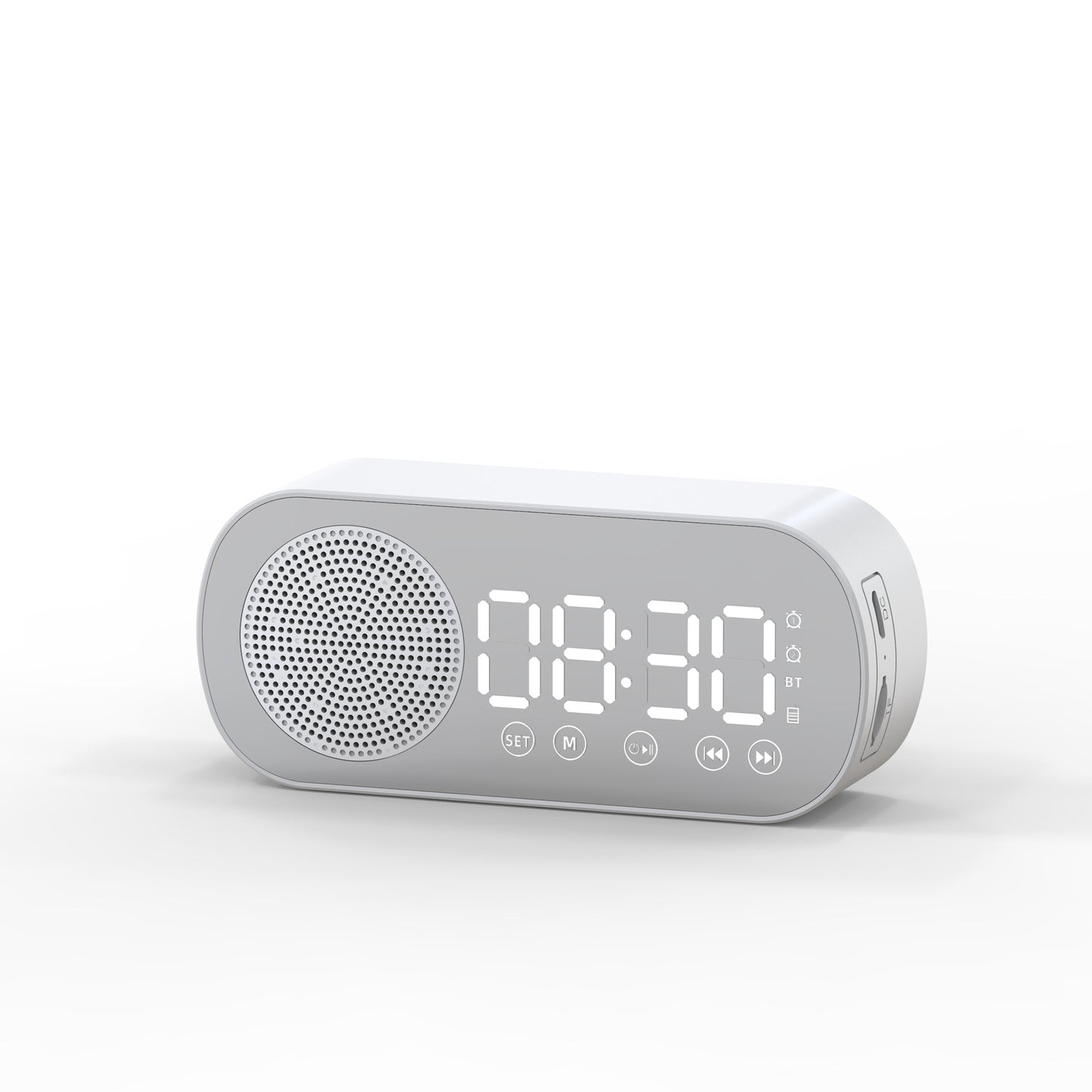 LumoTime Mirror Clock – LED Alarm with Bluetooth, FM Radio & USB Charging