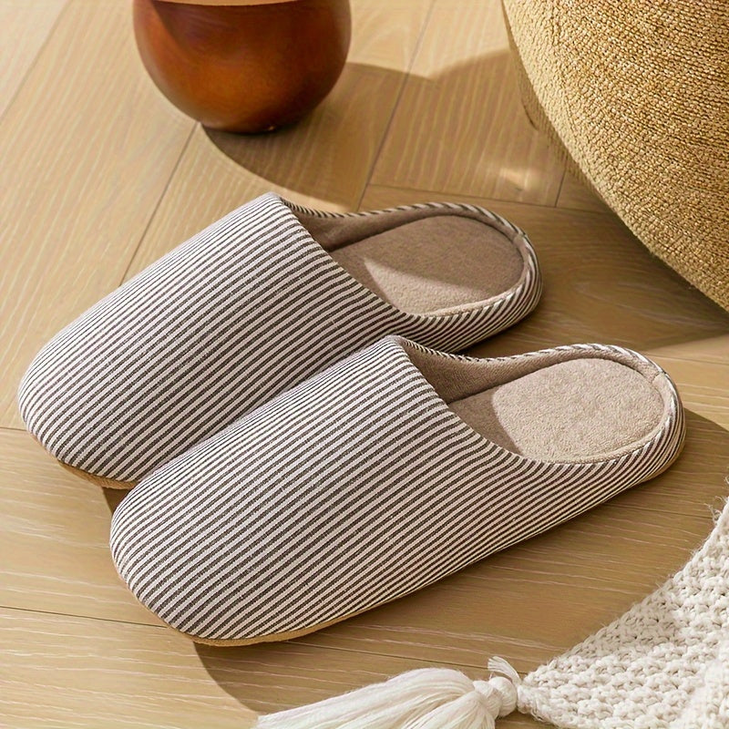 Lunare House Slippers – Minimalist Striped Indoor Comfort