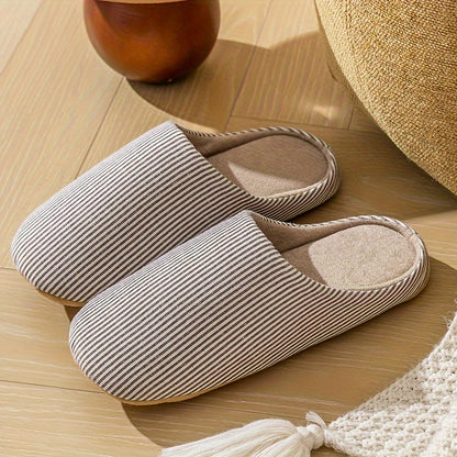 Lunare House Slippers – Minimalist Striped Indoor Comfort