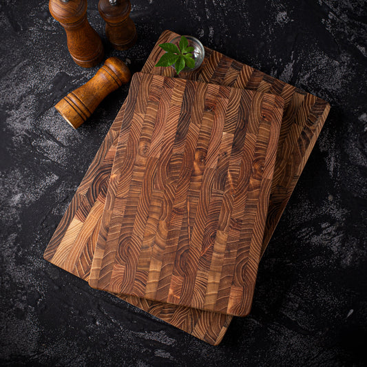 GrainBlock Teak Board – Thick Teak Wood Chopping & Serving Surface